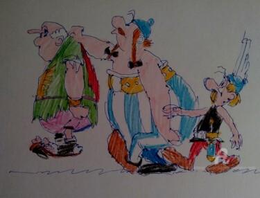 Dessin intitulée "Asterix et Obelix" par Slobodan Spasojevic (Spaki), Œuvre d'art originale, Crayon