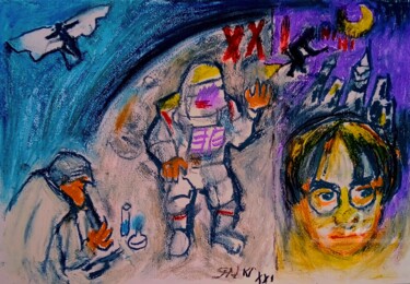 Malerei mit dem Titel "Progression vers l'…" von Slobodan Spasojevic (Spaki), Original-Kunstwerk, Pastell