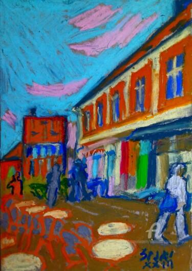 Malerei mit dem Titel "Vers Venise" von Slobodan Spasojevic (Spaki), Original-Kunstwerk, Pastell