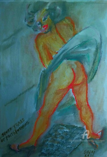 Painting titled "Sevenyears of faith…" by Slobodan Spasojevic (Spaki), Original Artwork, Pastel