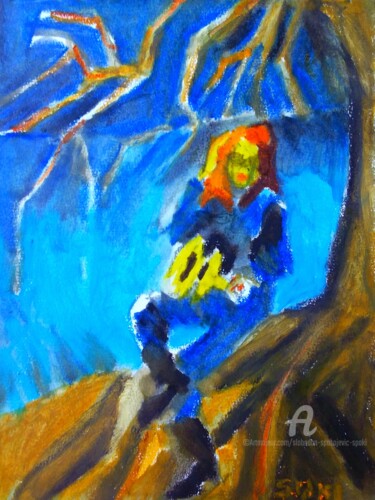 Картина под названием "Ca sonne, riviere" - Slobodan Spasojevic (Spaki), Подлинное произведение искусства, Пастель
