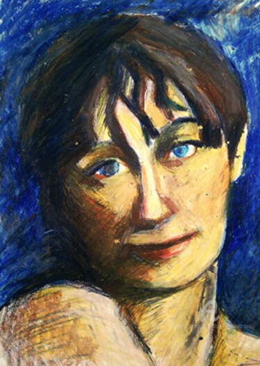 "Le portrait de femme" başlıklı Tablo Slobodan Spasojevic (Spaki) tarafından, Orijinal sanat, Petrol