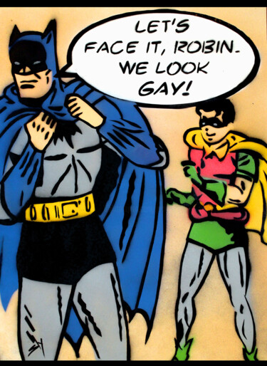绘画 标题为“Bat Gay (on The Dai…” 由Sly Art, 原创艺术品, 喷漆