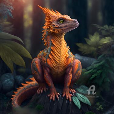 Digital Arts titled "Red Dragon 11" by Sm Design, Original Artwork, AI generated image