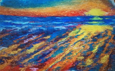 Картина под названием "Sunset" - Benny Smet, Подлинное произведение искусства, Пастель