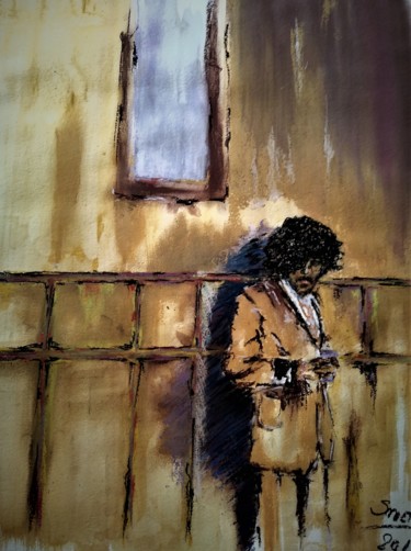 Картина под названием "Lost...in my own wo…" - Benny Smet, Подлинное произведение искусства, Пастель