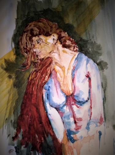 Painting titled "Colordisconnection" by Benny Smet, Original Artwork, Watercolor