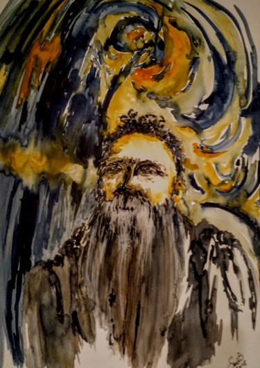 Painting titled "Sold my soul for bo…" by Benny Smet, Original Artwork, Watercolor