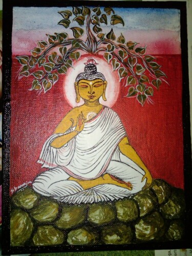 Malarstwo zatytułowany „Gautam Buddha” autorstwa Smita Banerjee, Oryginalna praca, Olej