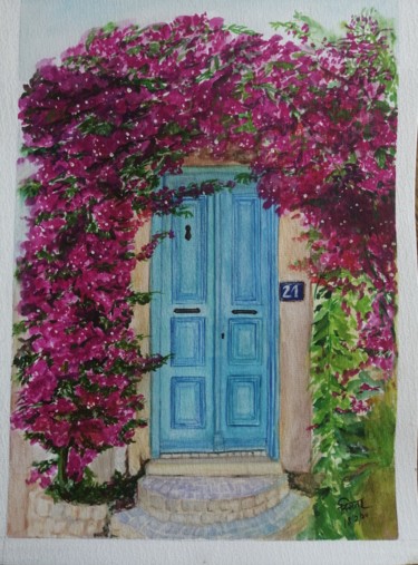 "The Blue Door...#ar…" başlıklı Tablo Smita Srivastav tarafından, Orijinal sanat, Suluboya