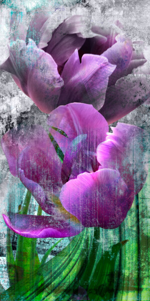 Arts numériques intitulée "Tulips - photo coll…" par Elena Smurova, Œuvre d'art originale, Peinture numérique