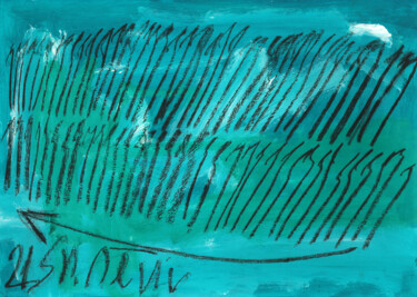 Pintura intitulada "Aquamarine water of…" por Snezhana Denis, Obras de arte originais, Acrílico