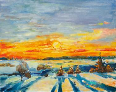 Картина под названием "Nice winter morning" - Svetlana Snezhko, Подлинное произведение искусства, Масло