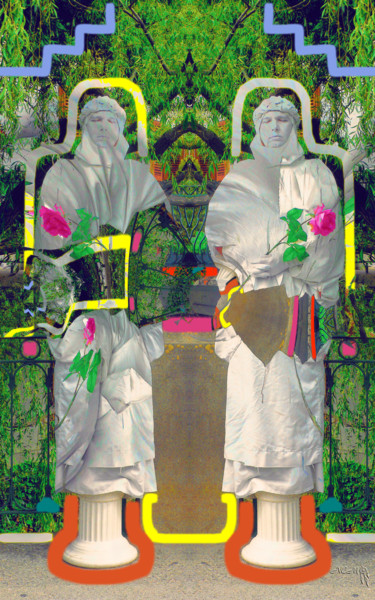 Peinture intitulée "Mimes à la rose. Le…" par Sniegourotchka, Œuvre d'art originale, Peinture numérique