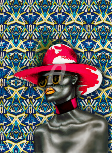 Arte digital titulada "Hat" por So Aguessy Raboteur, Obra de arte original, Pintura Digital Montado en Bastidor de camilla d…