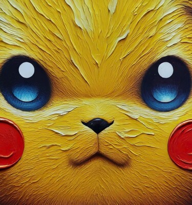 Artes digitais intitulada "Pikachu Portrait" por Sobalvarro, Obras de arte originais, Imagem gerada por IA