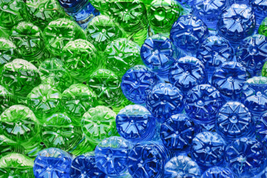 Painting titled "Color Bottles (New…" by Sócrates Rízquez, Original Artwork, Enamel Mounted on Wood Panel