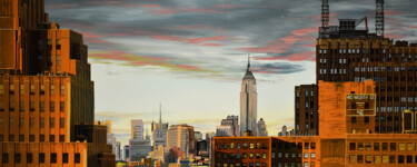 绘画 标题为“New York #3” 由Sócrates Rízquez, 原创艺术品, 搪瓷 安装在木质担架架上