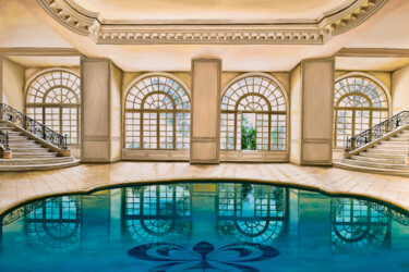 Картина под названием "Inside Pool #4" - Sócrates Rízquez, Подлинное произведение искусства, Эмаль Установлен на Алюминий