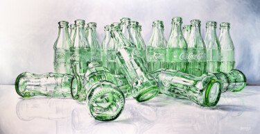 Malarstwo zatytułowany „Coca-Cola #2” autorstwa Sócrates Rízquez, Oryginalna praca, Emalia Zamontowany na Aluminium