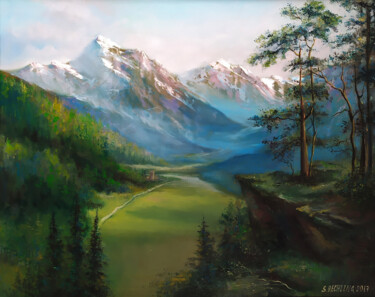 绘画 标题为“Горный пейзаж” 由Софья-Элизабет Рехлинг, 原创艺术品, 油