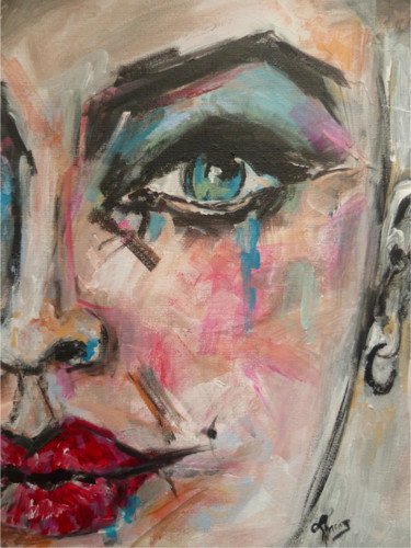 Peinture intitulée "Dans les yeux de Bi…" par Soffya, Œuvre d'art originale, Acrylique