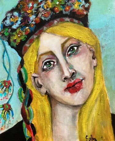 Painting titled "Audacieuse et magni…" by Soffya, Original Artwork, Acrylic