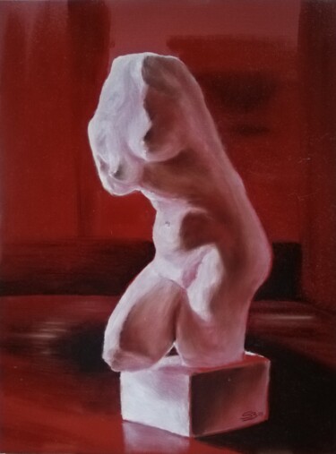 Painting titled "Busto di donna" by Sofia Becherucci, Original Artwork, Oil