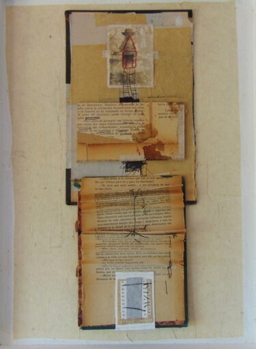 拼贴 标题为“El libro fantasma” 由Sofia Pirosanto, 原创艺术品, 拼贴