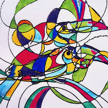 Desenho intitulada "tucanos" por Sofienzo, Obras de arte originais, Trabalho Digital 2D