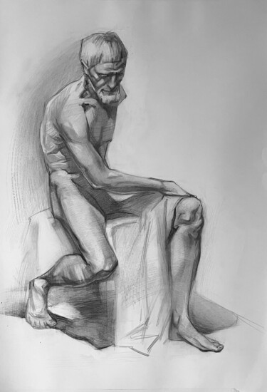 Drawing titled "Academic draw" by Sofiia Khadzhynova, Original Artwork, Pencil