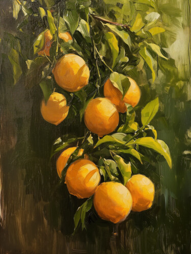 Arts numériques intitulée "Oranges" par Sofiia Kulichkova (Sonjakul), Œuvre d'art originale, Peinture numérique