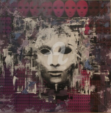 Painting titled "A Face Secreta." by Solange Alves, Original Artwork, Acrylic