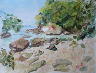 Malerei mit dem Titel "Praia Brava da Alma…" von Solange Esposito (SEsposito), Original-Kunstwerk, Aquarell