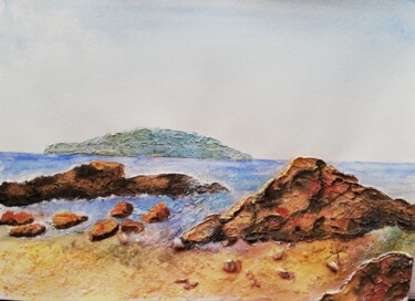 Malerei mit dem Titel "Praia do Cedro - Ub…" von Solange Esposito (SEsposito), Original-Kunstwerk, Aquarell