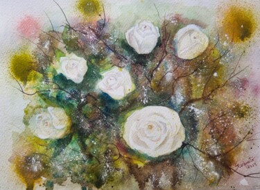 Pintura intitulada "Perfume de Rosas Br…" por Solange Esposito (SEsposito), Obras de arte originais, Aquarela
