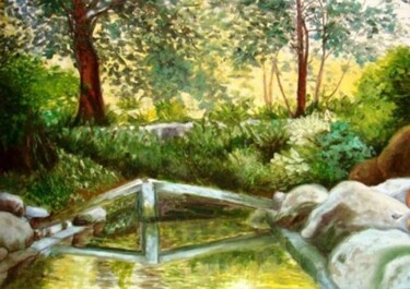 Painting titled "Fiume in Germania" by Solange Esposito (SEsposito), Original Artwork, Oil