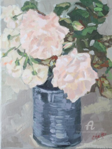 Картина под названием "Roses Gruss an Aach…" - Chéker, Подлинное произведение искусства, Масло Установлен на Деревянная рама…