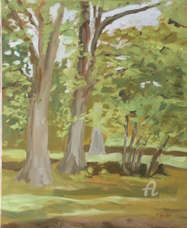 제목이 "En Sologne, Bosquet…"인 미술작품 Chéker로, 원작, 기름 나무 들것 프레임에 장착됨