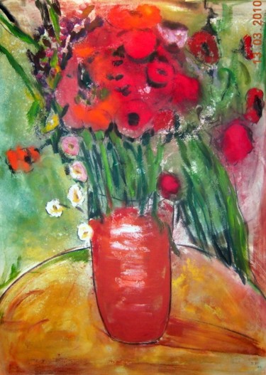 Painting titled "flores de portugal" by Soledad Fernandez, Original Artwork