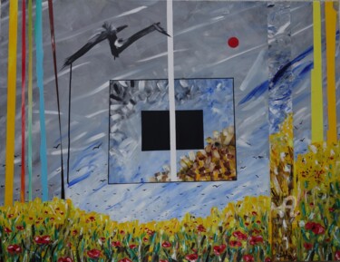 Painting titled "Coquelicots en Duno…" by Jean Paul Hippolyte Soler, Original Artwork, Oil