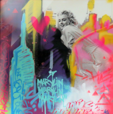 Malarstwo zatytułowany „Marylin Monroe graf…” autorstwa Solice, Oryginalna praca, Farba w spray'u