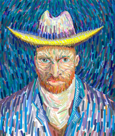 Arte digitale intitolato "Autoportrait avec o…" da Solomon Tair Sharif, Opera d'arte originale, Pittura digitale