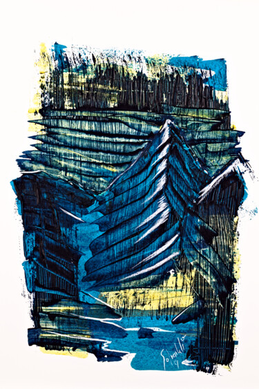 Pittura intitolato "montagne 6" da Solrenkli, Opera d'arte originale, Acrilico