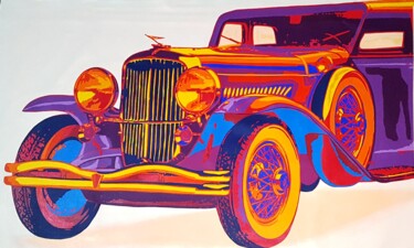 Schilderij getiteld "Classic Cars - Duse…" door Sonaly Gandhi, Origineel Kunstwerk, Acryl
