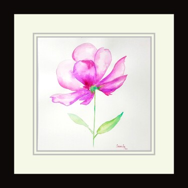Peinture intitulée "Flowers 3" par Sonaly Gandhi, Œuvre d'art originale, Aquarelle