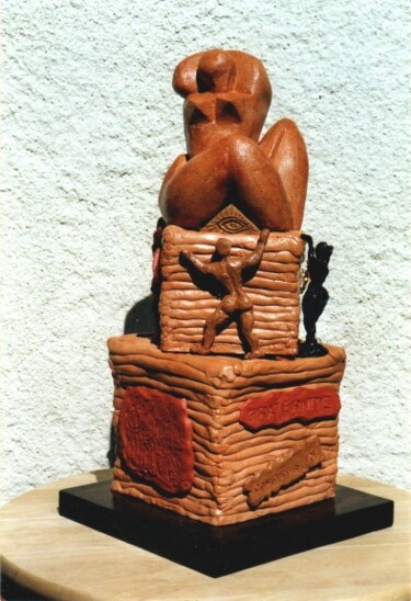 Sculpture intitulée "LA CONSTRUCTION UNI…" par Sonia Mandel, Œuvre d'art originale, Terre cuite