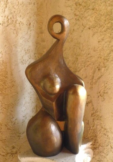 Sculpture titled "CUBIST'ELLE Terre c…" by Sonia Mandel, Original Artwork, Terra cotta