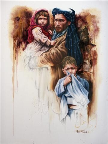 Peinture intitulée "L'espoir, Afghanist…" par Sonia Privat, Œuvre d'art originale