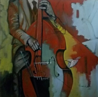 Картина под названием "Jazz" - Sonia Uribe, Подлинное произведение искусства, Масло